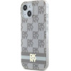 DKNY IML Checkered Mono Pattern & Printed Stripes MagSafe Case for iPhone 15 Plus / 14 Plus - Beige - (DK000181-0)