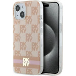 DKNY IML Checkered Mono Pattern & Printed Stripes MagSafe case for iPhone 15 / 14 / 13 - pink - (DK000161-0)