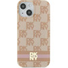 DKNY IML Checkered Mono Pattern & Printed Stripes MagSafe case for iPhone 15 / 14 / 13 - pink - (DK000161-0)