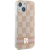 DKNY IML Checkered Mono Pattern & Printed Stripes MagSafe case for iPhone 15 / 14 / 13 - pink - (DK000161-0)