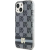 DKNY IML Checkered Mono Pattern & Printed Stripes MagSafe Case for iPhone 15 Plus / 14 Plus - Black - (DK000171-0)