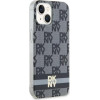 DKNY IML Checkered Mono Pattern & Printed Stripes MagSafe Case for iPhone 15 Plus / 14 Plus - Black - (DK000171-0)