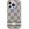 DKNY IML Checkered Mono Pattern & Printed Stripes MagSafe case for iPhone 15 Pro Max - beige - (DK000183-0)