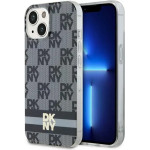 DKNY IML Checkered Mono Pattern & Printed Stripes MagSafe Case for iPhone 15/14/13 - Black - (DK000167-0)