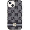 DKNY IML Checkered Mono Pattern & Printed Stripes MagSafe Case for iPhone 15/14/13 - Black - (DK000167-0)