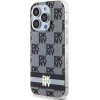 DKNY IML Checkered Mono Pattern & Printed Stripes MagSafe Case for iPhone 15 Pro Max - Black - (DK000173-0)