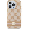 DKNY IML Checkered Mono Pattern & Printed Stripes MagSafe case for iPhone 15 Pro Max - pink - (DK000163-0)