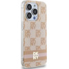 DKNY IML Checkered Mono Pattern & Printed Stripes MagSafe case for iPhone 15 Pro Max - pink - (DK000163-0)