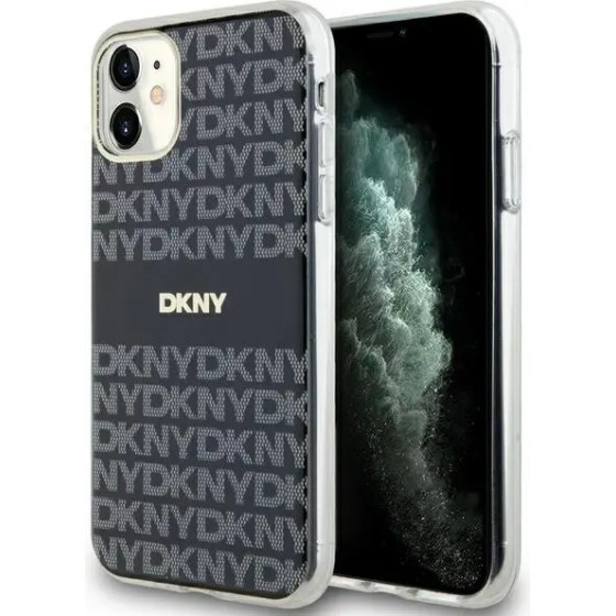 DKNY IML Mono & Stripe MagSafe case for iPhone 11 / Xr - black - (DK000141-0)