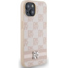 DKNY Leather Checkered Mono Pattern & Printed Stripes case for iPhone 15 / 14 / 13 - pink - (DK000117-0)