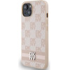 DKNY Leather Checkered Mono Pattern & Printed Stripes case for iPhone 15 / 14 / 13 - pink - (DK000120-0)