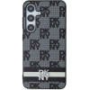 DKNY Leather Checkered Mono Pattern & Printed Stripes Case for Samsung Galaxy S24 - Black - (DK000107-0)