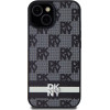 DKNY Leather Checkered Mono Pattern & Printed Stripes Case for iPhone 15/14/13 - Black - (DK000113-0)