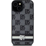 DKNY Leather Checkered Mono Pattern & Printed Stripes Case for Samsung Galaxy S24 Ultra - Black - (DK000109-0)