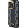 DKNY Leather Checkered Mono Pattern MagSafe Case for iPhone 13 Pro / 13 - Black - (DK000204-0)