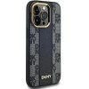 DKNY Leather Checkered Mono Pattern MagSafe Case for iPhone 13 Pro Max - Black - (DK000205-0)
