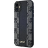 DKNY Leather Checkered Mono Pattern MagSafe Case for iPhone 11 / Xr - Black - (DK000200-0)