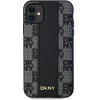 DKNY Leather Checkered Mono Pattern MagSafe Case for iPhone 11 / Xr - Black - (DK000200-0)