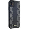 DKNY Leather Checkered Mono Pattern MagSafe Case for iPhone 11 / Xr - Black - (DK000200-0)