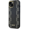 DKNY Leather Checkered Mono Pattern MagSafe Case for iPhone 14/15/13 - Black - (DK000206-0)