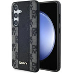 DKNY Leather Checkered Mono Pattern MagSafe case for Samsung Galaxy S24+ - black - (DK000202-0)