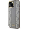 DKNY Leather Checkered Mono Pattern MagSafe iPhone 14 Case - Beige - (DK000214-0)