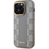 DKNY Leather Checkered Mono Pattern MagSafe iPhone 14 Pro Case - Beige - (DK000215-0)
