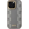 DKNY Leather Checkered Mono Pattern MagSafe iPhone 14 Pro Case - Beige - (DK000215-0)