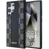 DKNY Leather Checkered Mono Pattern MagSafe Case for Samsung Galaxy S24 Ultra - Black - (DK000203-0)