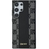 DKNY Leather Checkered Mono Pattern MagSafe Case for Samsung Galaxy S24 Ultra - Black - (DK000203-0)