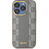 DKNY Leather Checkered Mono Pattern MagSafe iPhone 15 Pro Case - Beige - (DK000219-0)