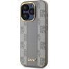 DKNY Leather Checkered Mono Pattern MagSafe iPhone 15 Pro Case - Beige - (DK000219-0)