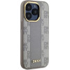 DKNY Leather Checkered Mono Pattern MagSafe iPhone 15 Pro Case - Beige - (DK000219-0)