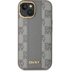 DKNY Leather Checkered Mono Pattern MagSafe iPhone 15 Plus Case - Beige - (DK000218-0)