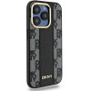 DKNY Leather Checkered Mono Pattern MagSafe iPhone 15 Pro Max Case - Black - (DK000212-0)