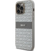 DKNY Leather Mono Stripe & Metal Logo case for iPhone 14 Pro - beige - (DK000060-0)
