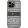 DKNY Leather Mono Stripe & Metal Logo case for iPhone 14 Pro - beige - (DK000060-0)