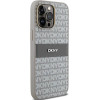 DKNY Leather Mono Stripe & Metal Logo case for iPhone 14 Pro - beige - (DK000060-0)