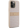 DKNY Leather Mono Stripe & Metal Logo case for iPhone 14 Pro - pink - (DK000067-0)