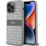 DKNY Leather Mono Stripe & Metal Logo case for iPhone 14 Pro Max - beige - (DK000061-0)