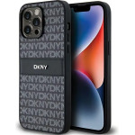 DKNY Leather Mono Stripe & Metal Logo case for iPhone 14 Pro Max - black - (DK000053-0)