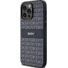 DKNY Leather Mono Stripe & Metal Logo case for iPhone 14 Pro Max - black - (DK000053-0)