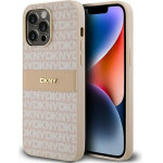 DKNY Leather Mono Stripe & Metal Logo case for iPhone 14 Pro Max - pink - (DK000068-0)
