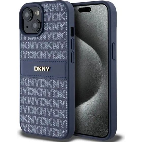 DKNY Leather Mono Stripe & Metal Logo case for iPhone 15 / 14 / 13 - blue - (DK000073-0)