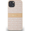 DKNY Leather Mono Stripe & Metal Logo case for iPhone 15 / 14 / 13 - pink - (DK000066-0)