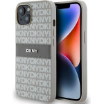 DKNY Leather Mono Stripe & Metal Logo case for iPhone 15 / 14 / 13 - beige - (DK000059-0)