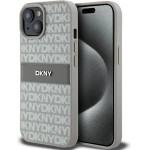 DKNY Leather Mono Stripe & Metal Logo case for iPhone 15 Plus / 14 Plus - beige - (DK000063-0)