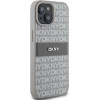 DKNY Leather Mono Stripe & Metal Logo case for iPhone 15 Plus / 14 Plus - beige - (DK000063-0)