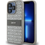 DKNY Leather Mono Stripe & Metal Logo case for iPhone 15 Pro - beige - (DK000064-0)