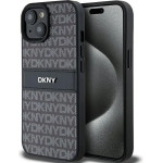 DKNY Leather Mono Stripe & Metal Logo Case for iPhone 15 Plus / 14 Plus - Black - (DK000055-0)